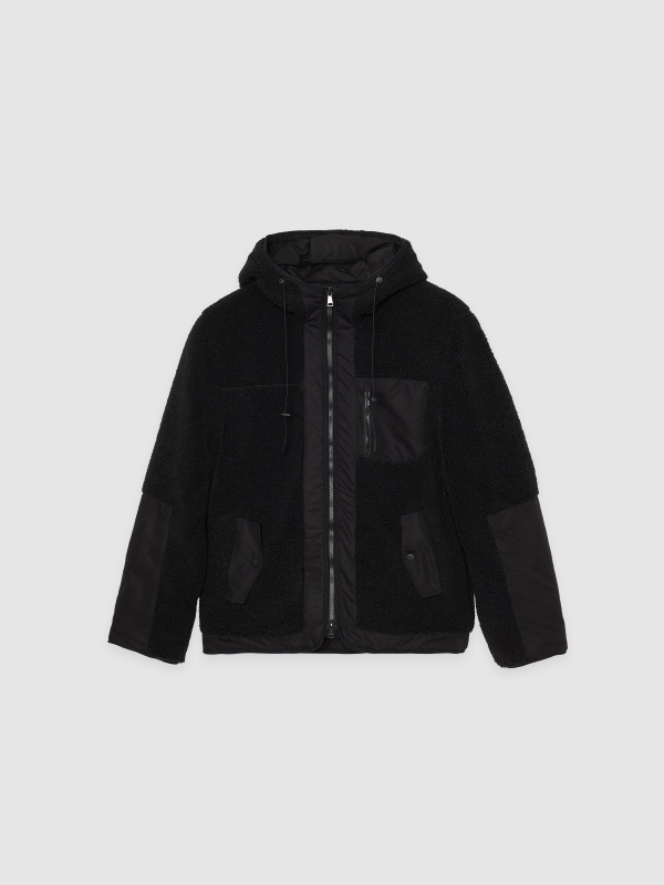  Shearling jacket black front view