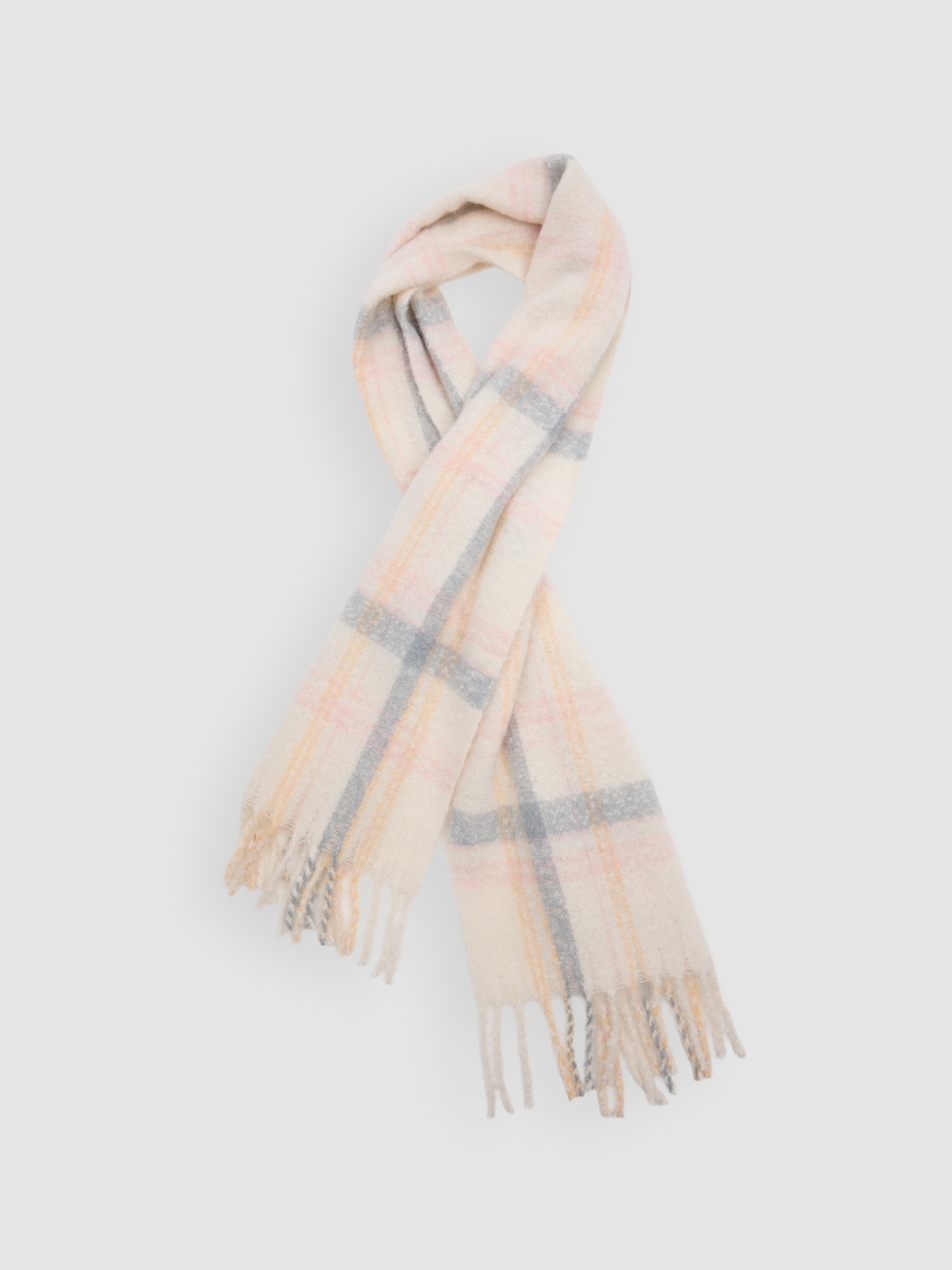 Plaid pattern scarf multicolor detail view