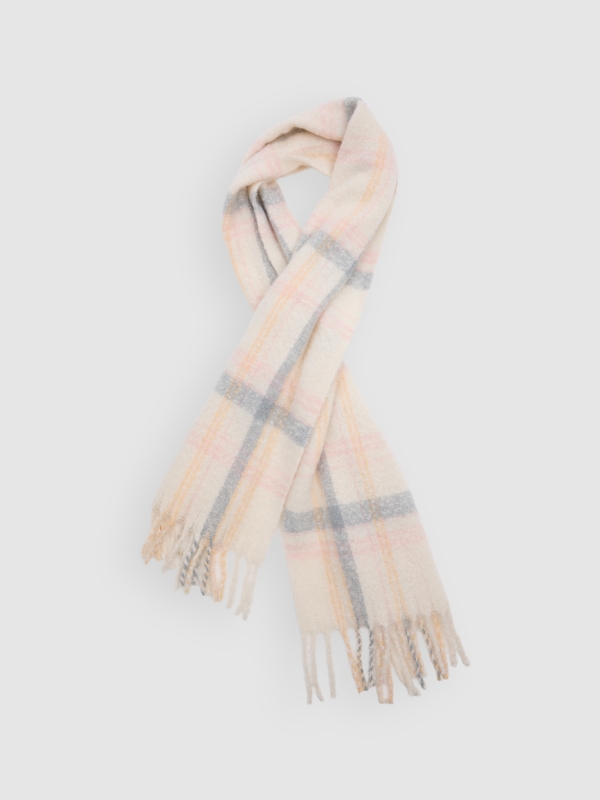 Plaid pattern scarf multicolor detail view