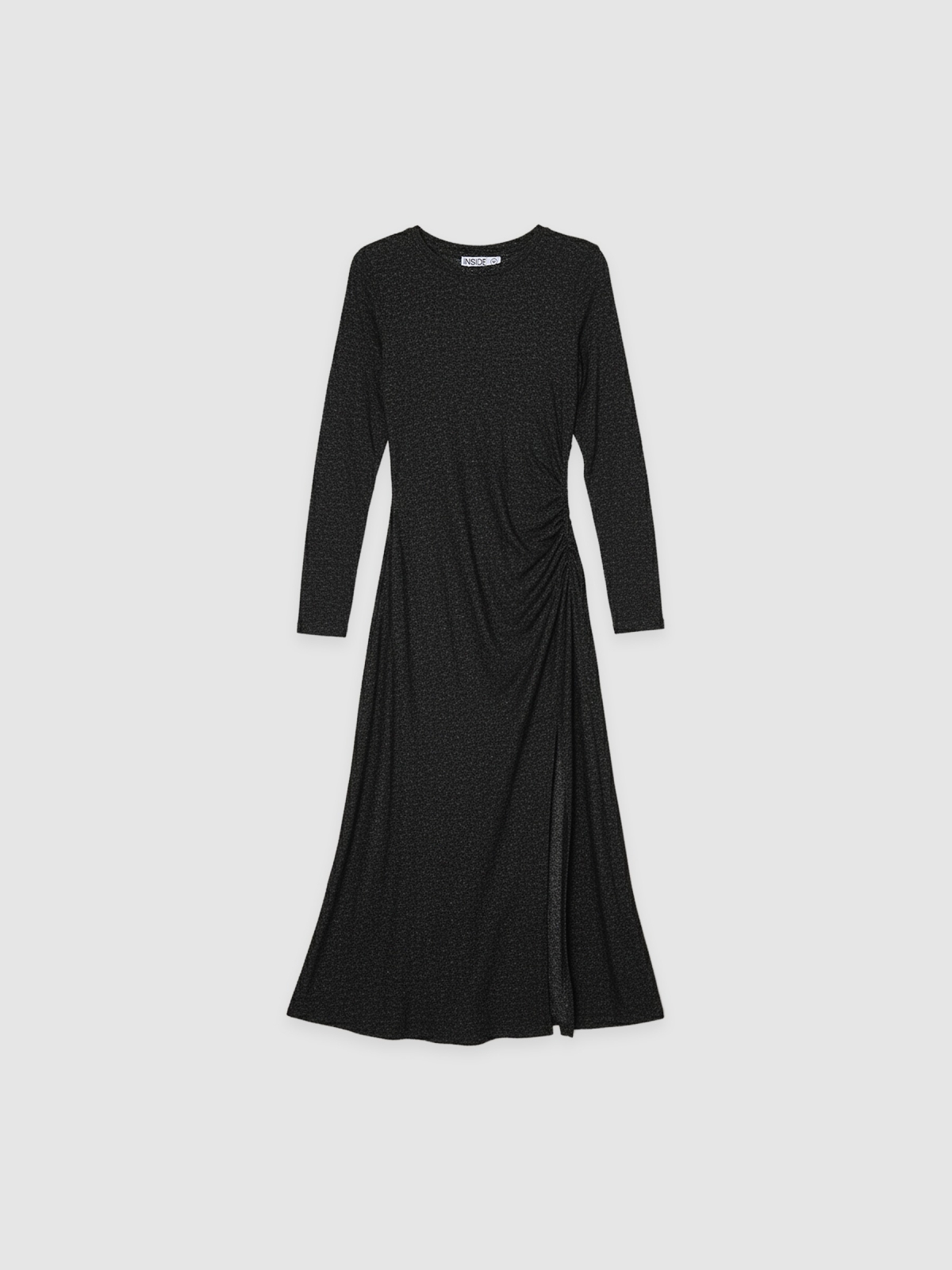  Vestido midi com abertura cinza escuro vista frontal