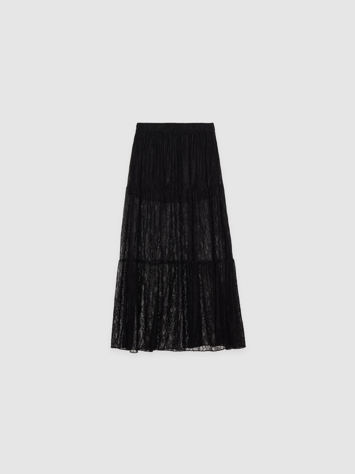  Falda midi de encaje negro vista frontal