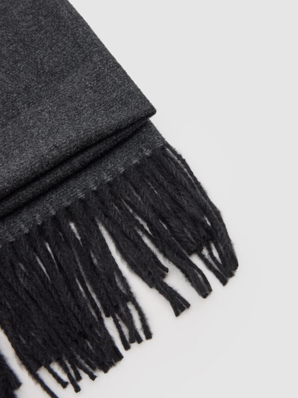 Dark gray scarf dark melange folded view
