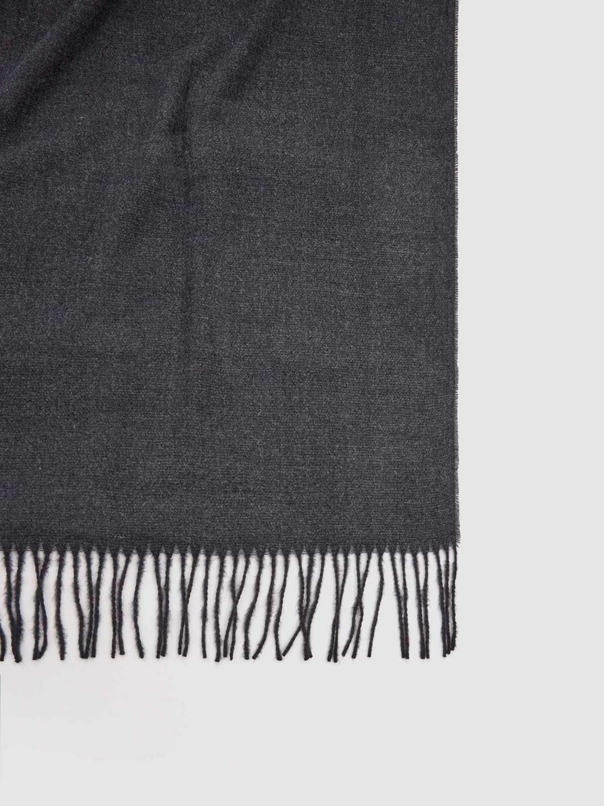 Dark gray scarf dark melange detail view