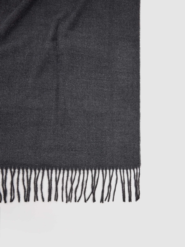 Dark gray scarf dark melange detail view