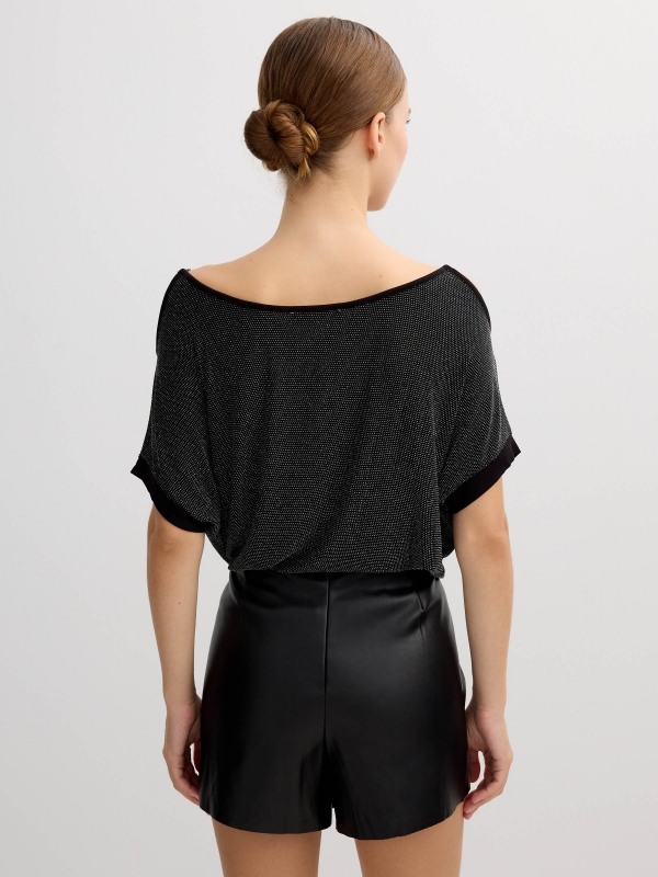 Camisola tecido lurex preto vista meia traseira
