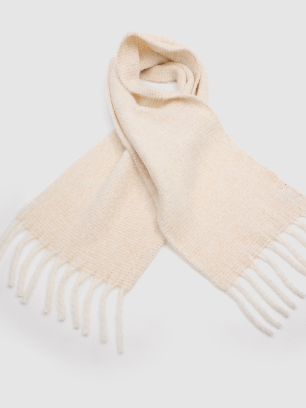 Beige patterned scarf beige detail view