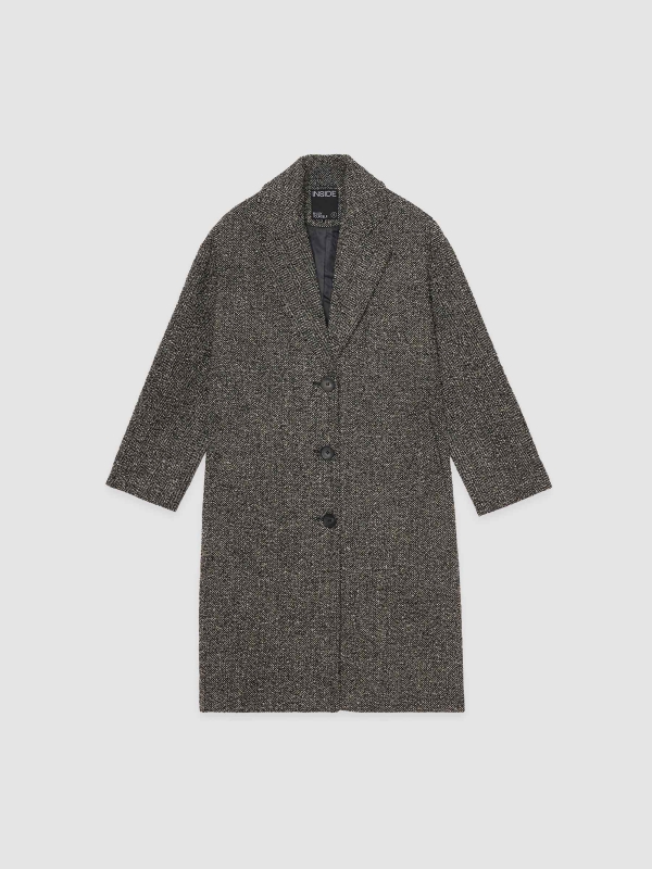  Herringbone coat greyish green front view