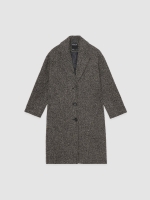 %Pto% Herringbone coat greyish green front view