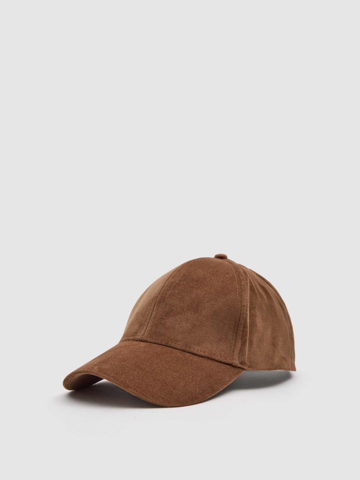 Microfiber cap brown 45º back view