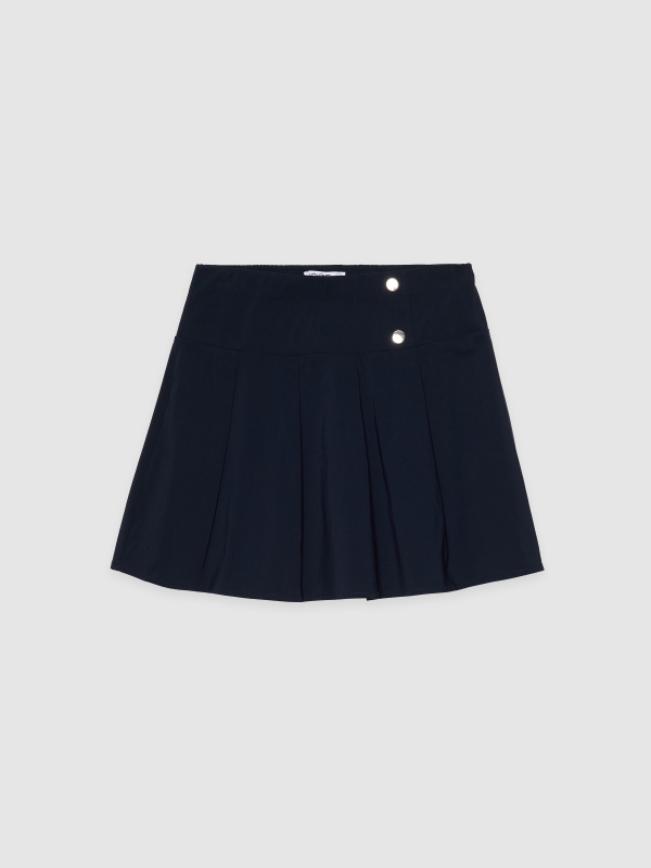  Falda mini plisada azul marino vista frontal
