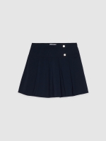%Pto% Falda mini plisada azul marino vista frontal