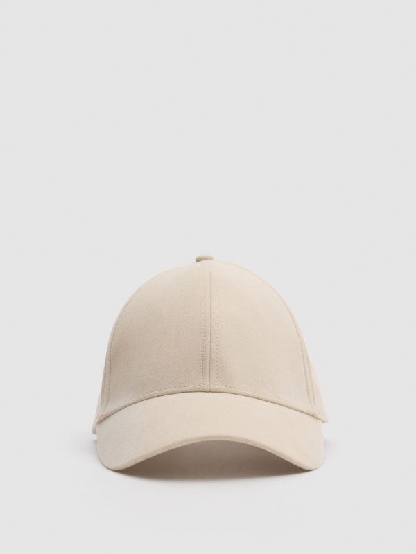 Microfiber cap beige 45º front view Microfiber cap beige 45º front view