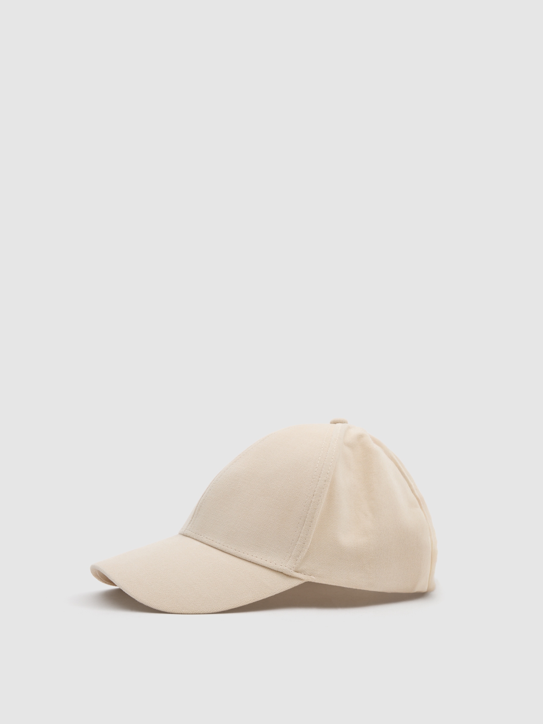 Microfiber cap beige 45º front view