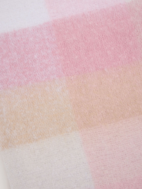 Bufanda estampado cuadros pastel multicolor vista detalle