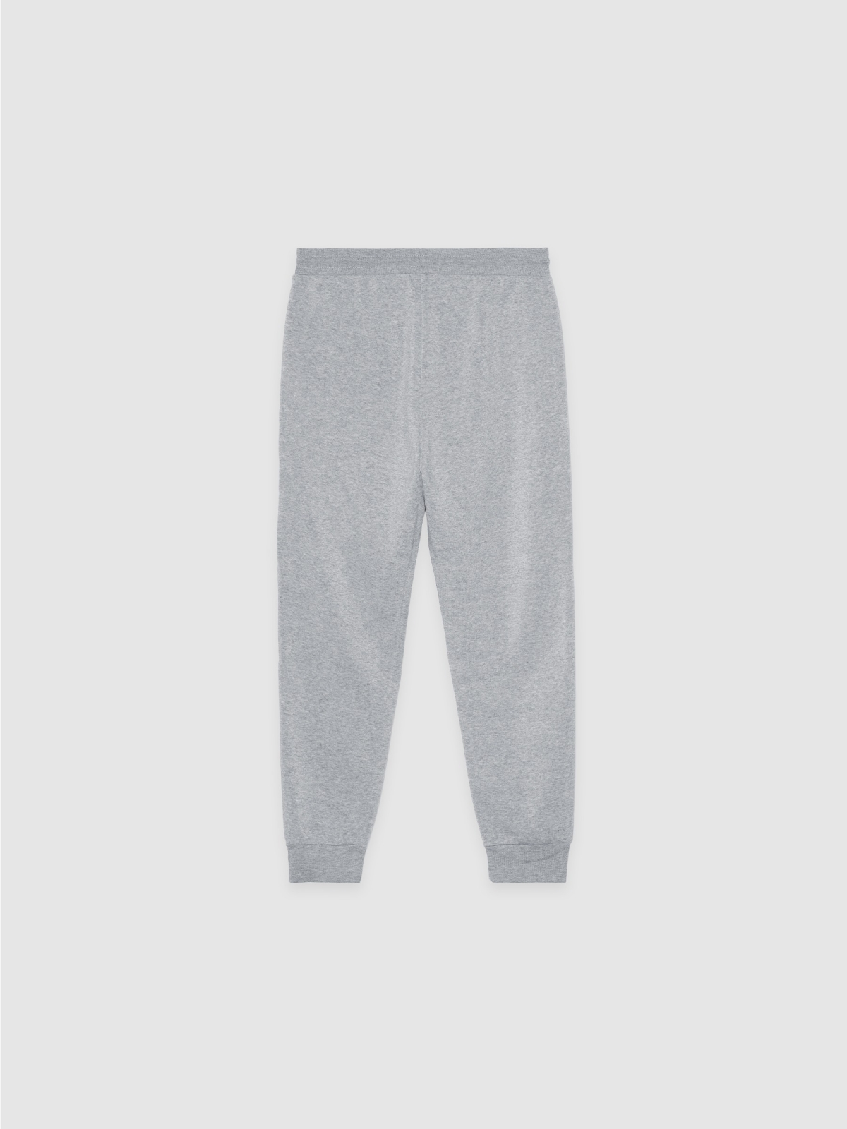 Gray fleece athletic jogger light grey back view