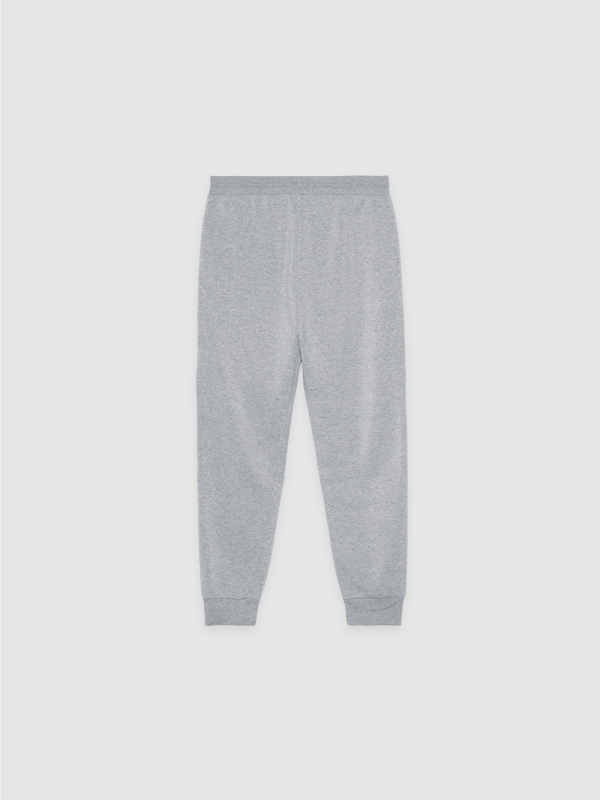 Gray fleece athletic jogger light grey back view