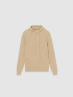 %Pto% Plain knit sweater sand front view
