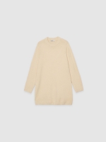 %Pto% Vestido mini de malha liso areia vista frontal
