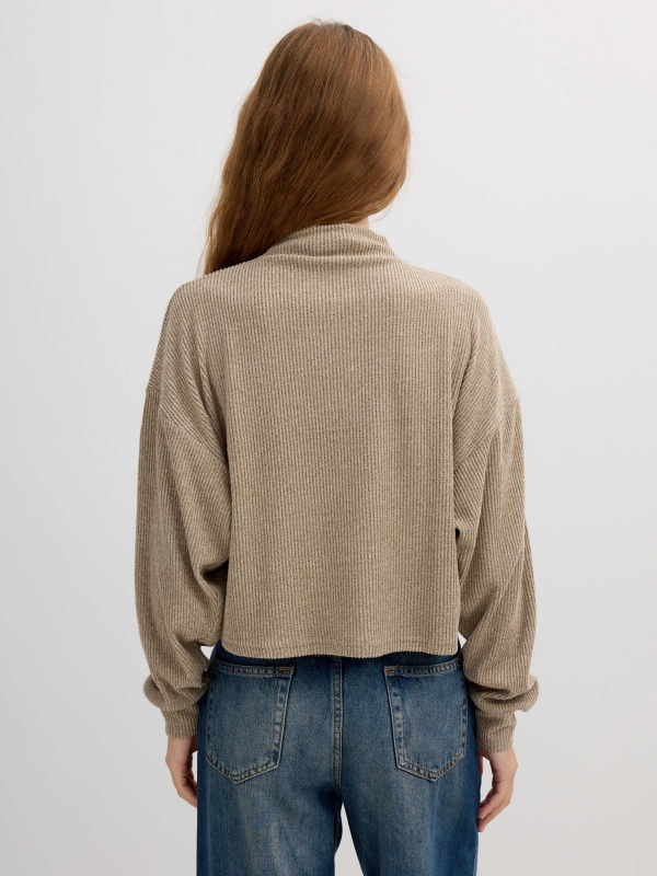 Perkins collar jersey brown middle back view