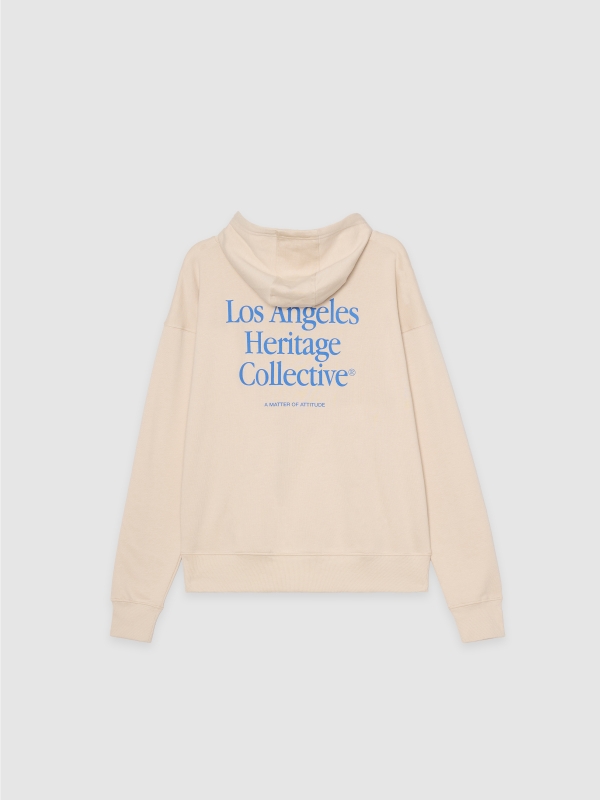 Camisola de felpa com capuz Los Angeles crua vista traseira