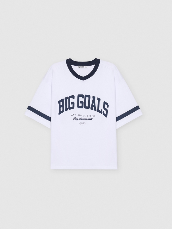  Camiseta deportiva oversize blanco vista frontal