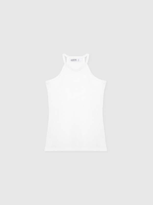  Basic halter neck top white front view