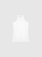 %Pto% Camiseta básica cuello halter blanco vista frontal