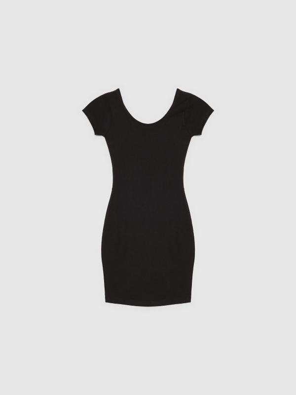  Dress with back opening black front view