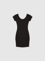 %Pto% Dress with back opening black front view