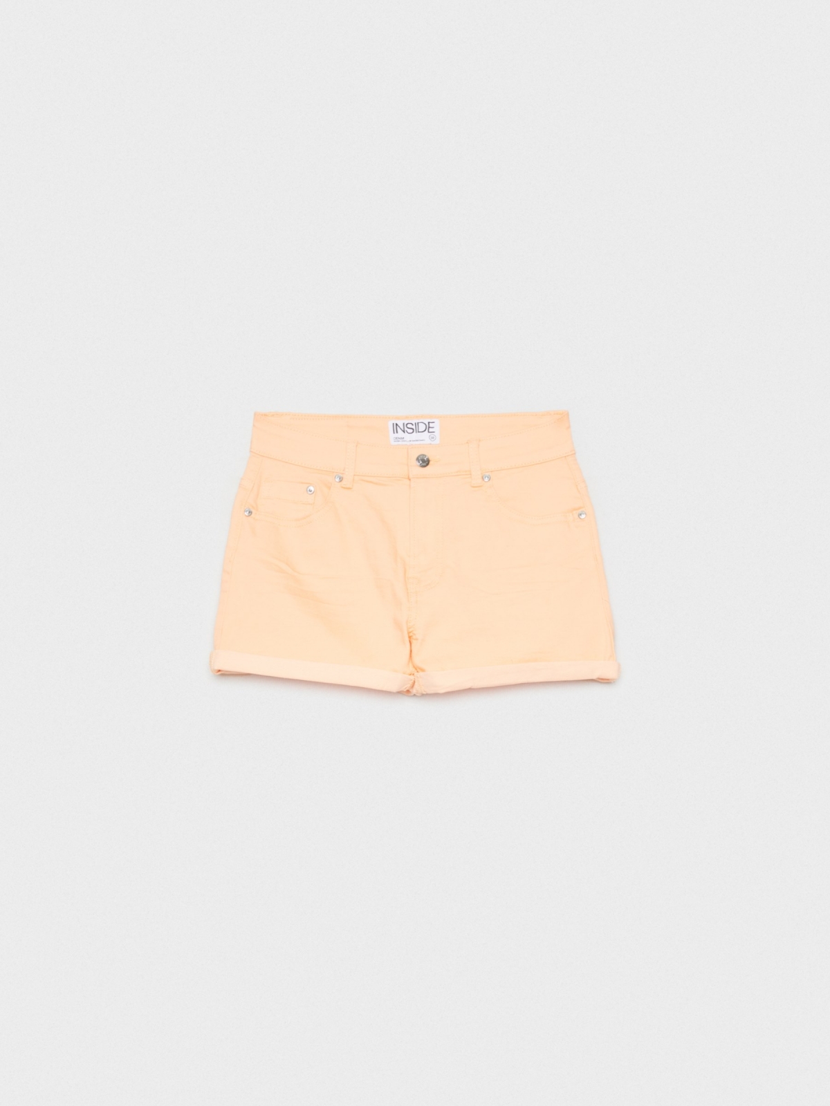 %Pto% Colorful twill shorts salmon front view