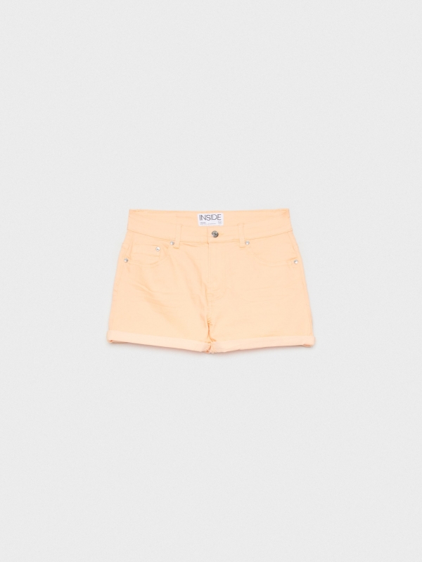  Colorful twill shorts salmon front view