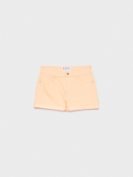 %Pto% Shorts de sarja coloridos salmão vista frontal