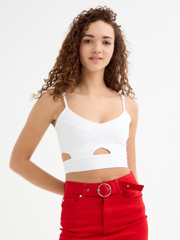 Upper cutout white middle front view