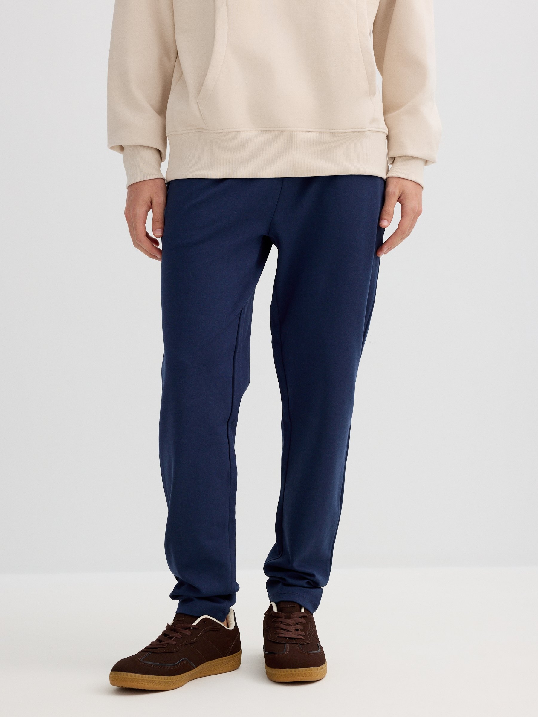 Jogger deportivo felpa marino azul marino vista general frontal