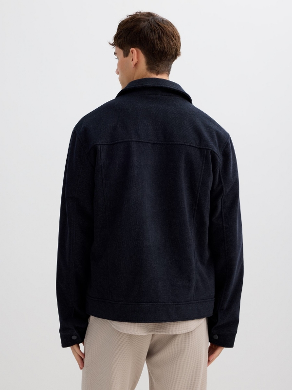 Cloth jacket navy middle back view