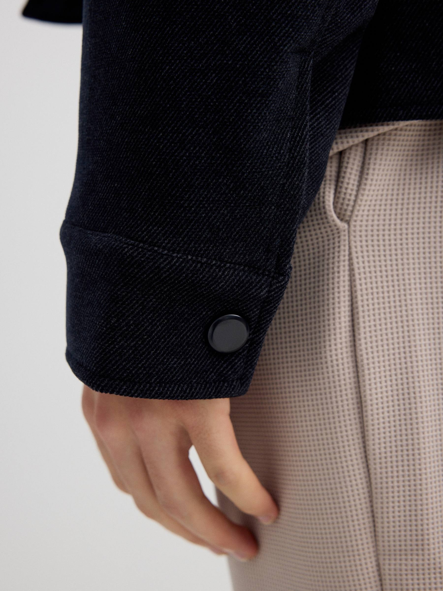 Cloth jacket navy middle front view