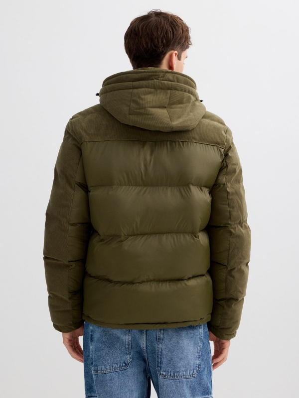 Padded jacket green middle back view