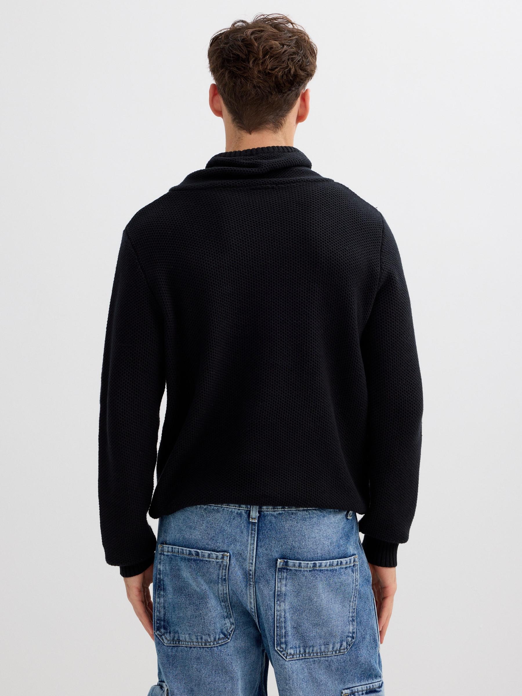  Jersey de punto liso negro vista frontal