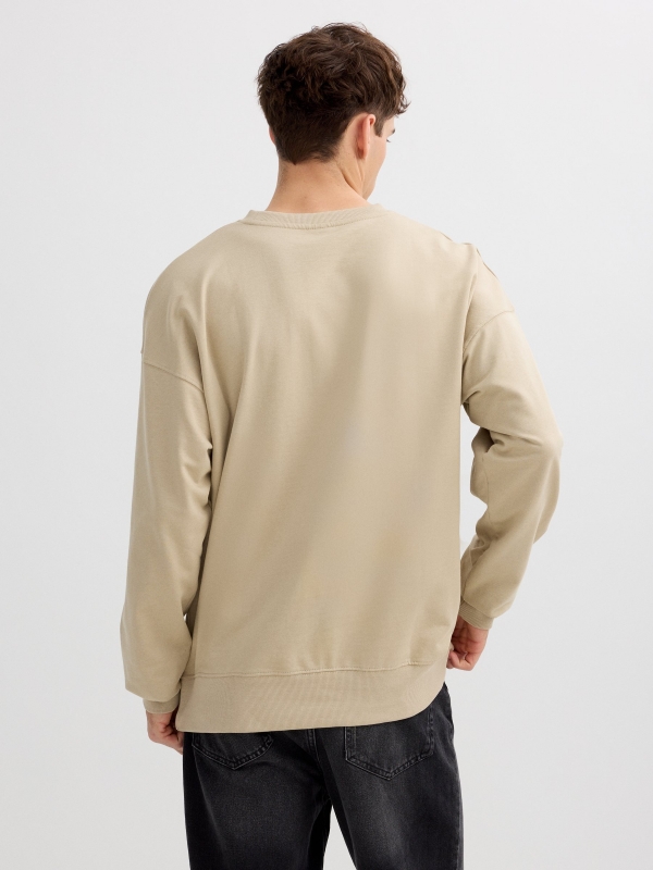 Text print sweatshirt raw middle back view