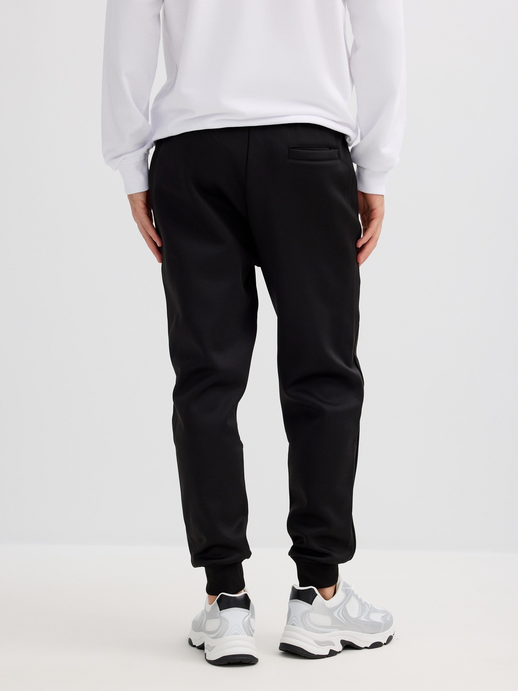 Jogger deportivo felpa negro negro vista general frontal