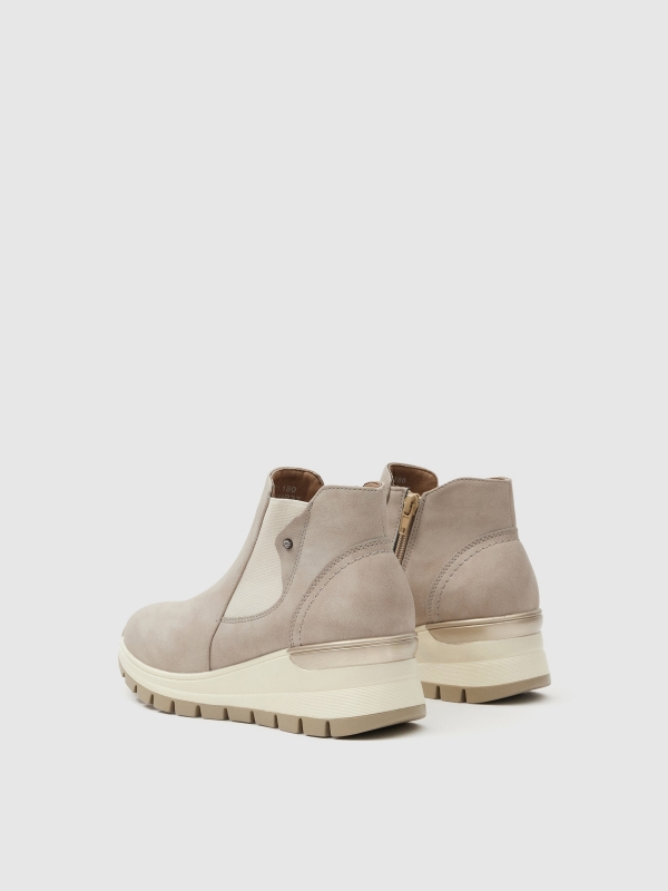 Sneaker boot style beige 45º back view