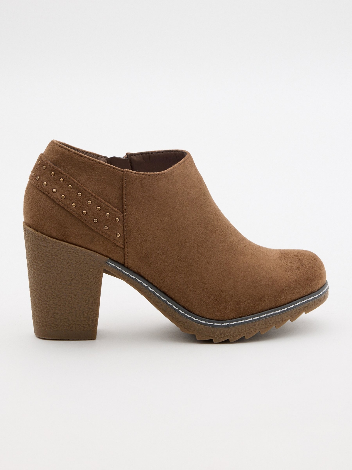 Camel heeled ankle boots with studs brown Camel heeled ankle boots with studs brown