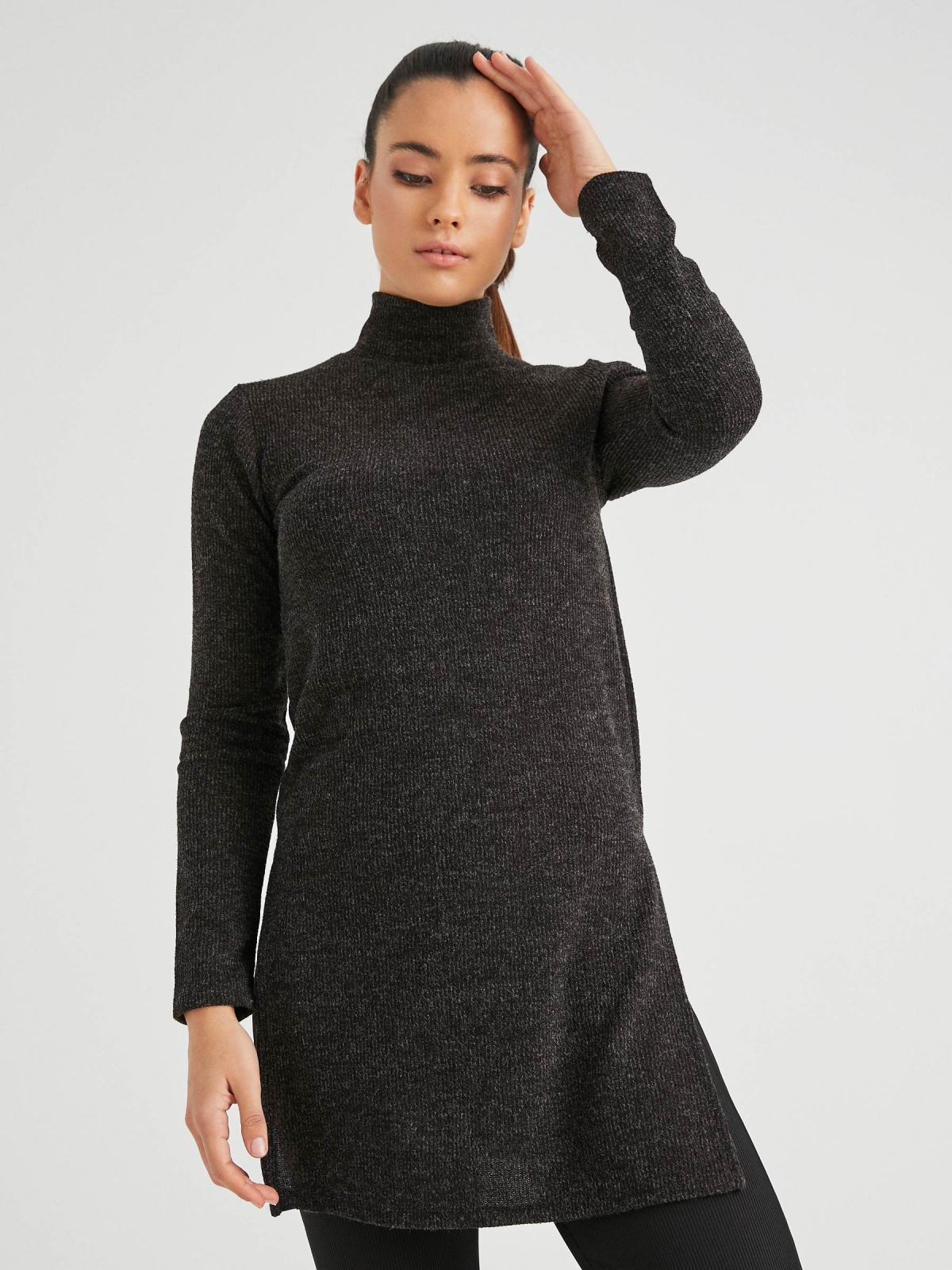 Long slit jumper black