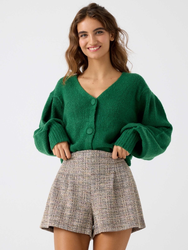 Shorts tweed bolsillos multicolor vista media frontal