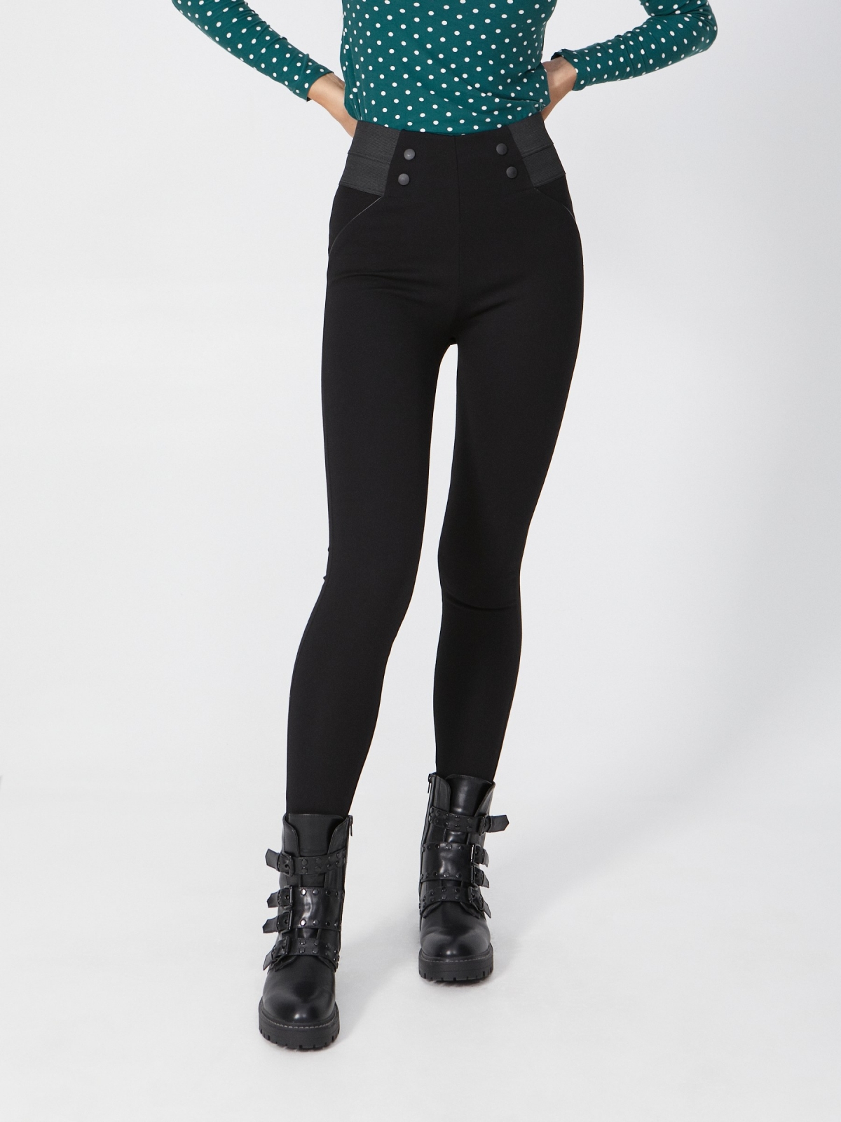 Leggings cintura elástica preto
