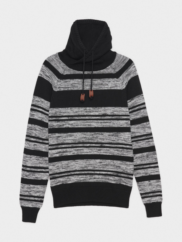  Jersey jaspeado cuello envolvente gris