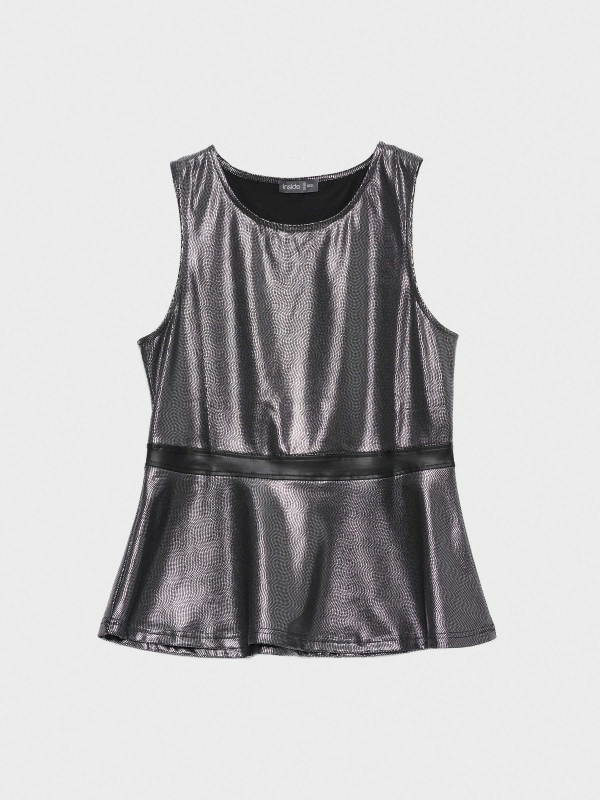 Corpo peplum combinado preto