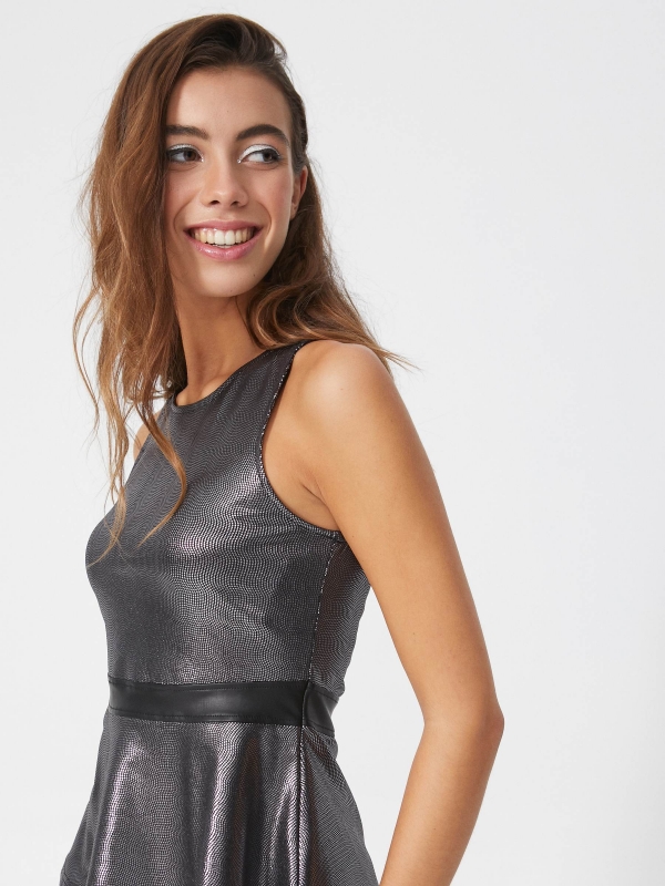 Corpo peplum combinado preto