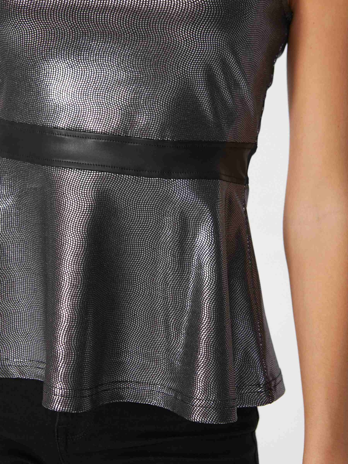 Corpo peplum combinado preto