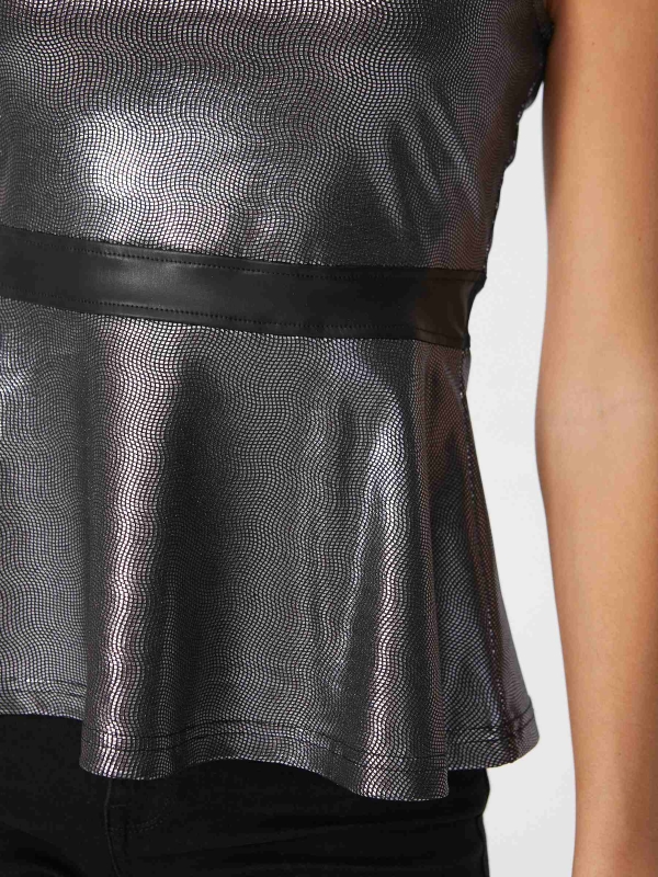 Corpo peplum combinado preto